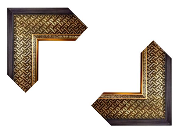 Khung tranh viền nâu đen họa tiết ánh kim